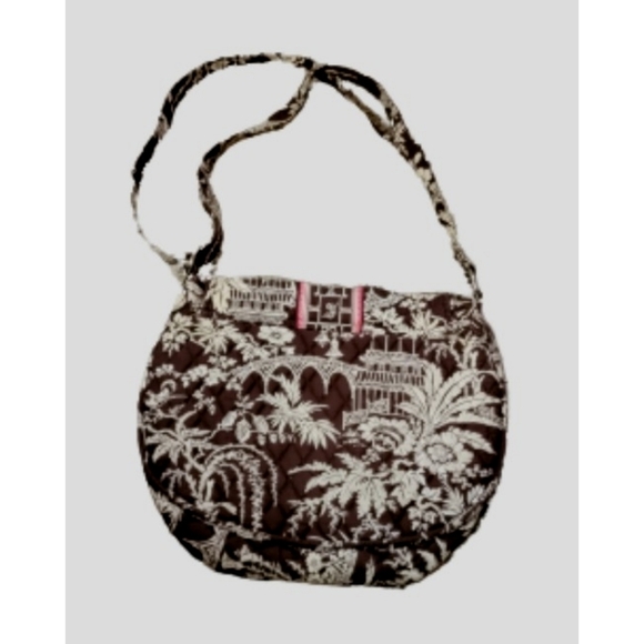 Vera Bradley Imperial Toile Saddle up Crossbody/shoulder bag. Brown & White - Picture 2 of 9